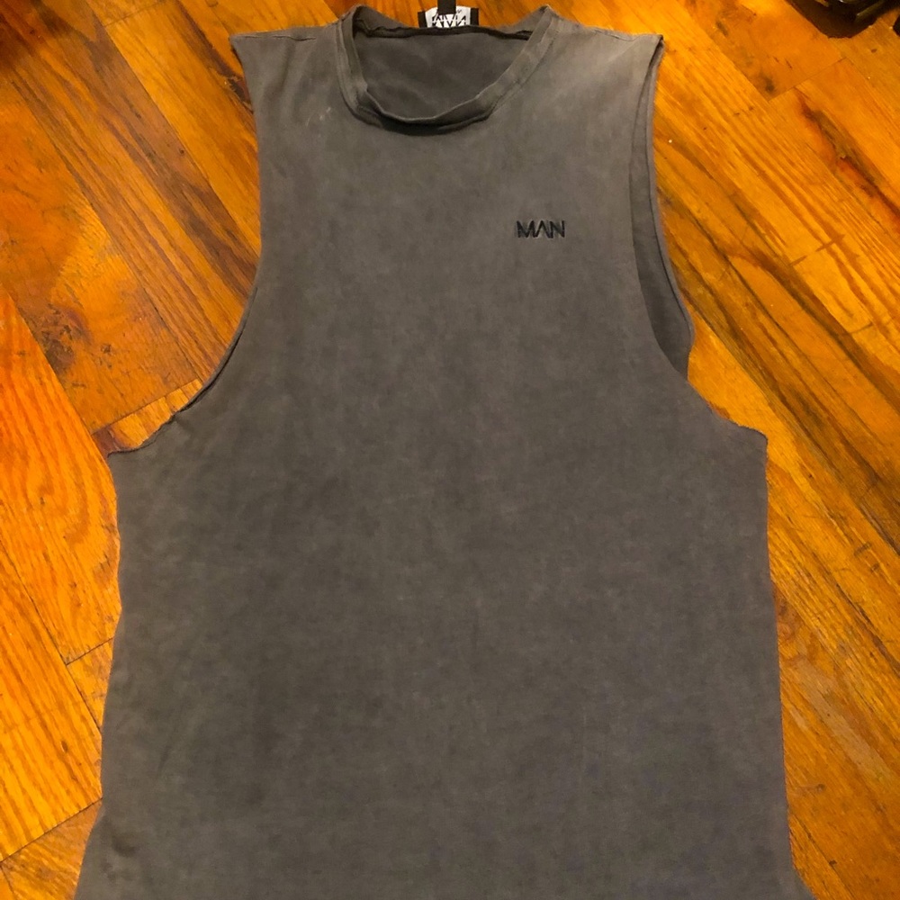 Acid wash Grey gym workout tank top size S / M